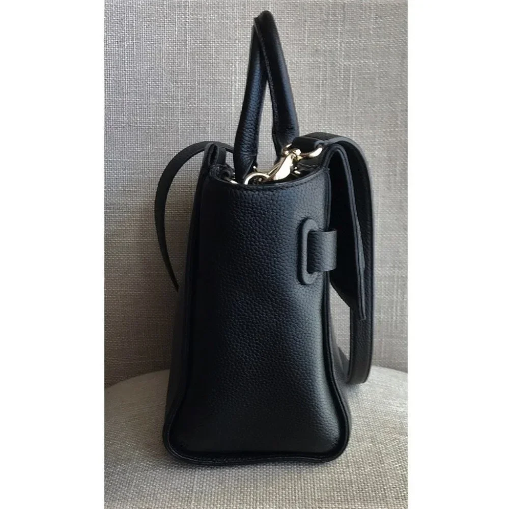 Kate Spade Black Leather Bow Satchel Shoulder Bag